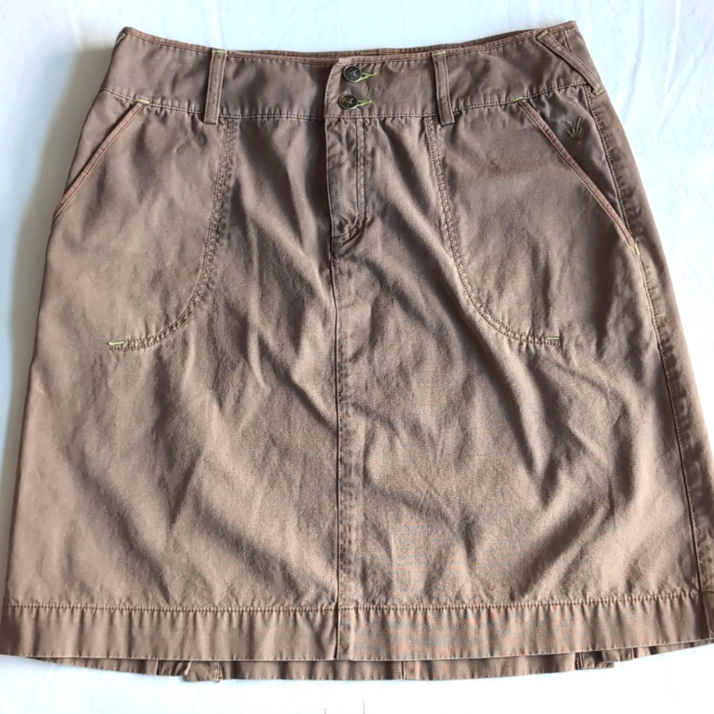 Ibex 100% SKAL Certified Organic Cotton Light Brown Skirt size 10